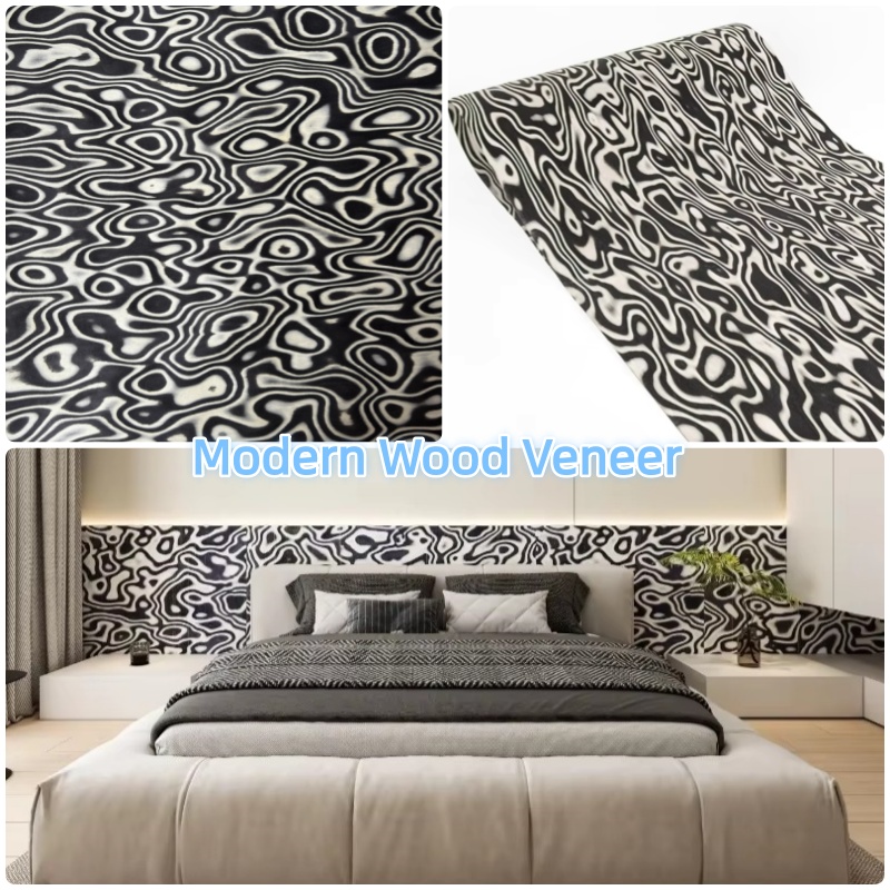Interior Design Graphic Design - Tech Black White Graphic Wood Veneer