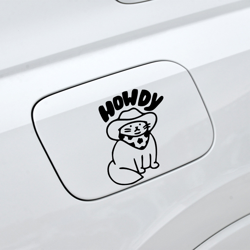 Funny Car Decals Howdy Cat Des - огляд і ціна Interior Design Journal