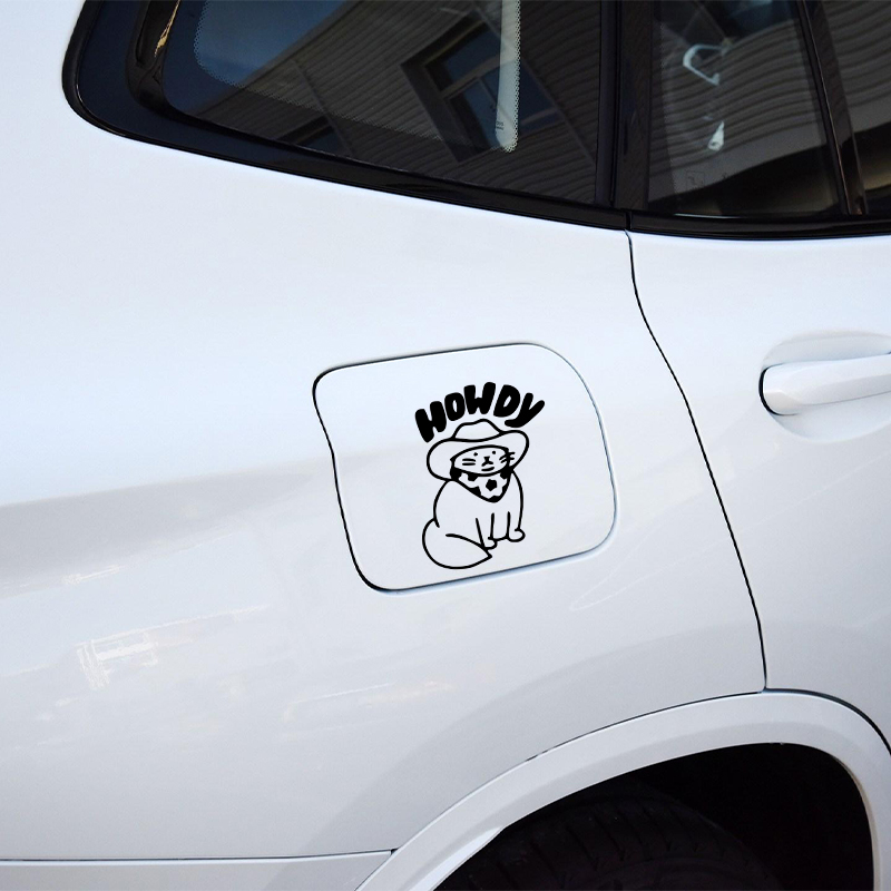 Funny Car Decals Howdy Cat Des - огляд і ціна Interior Design Journal